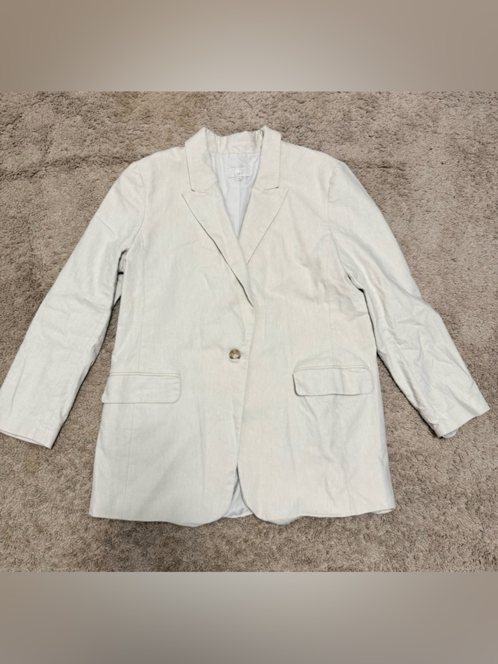 LOFT blazer, cotton linen blend. Lined. Size 12. Excellent condition